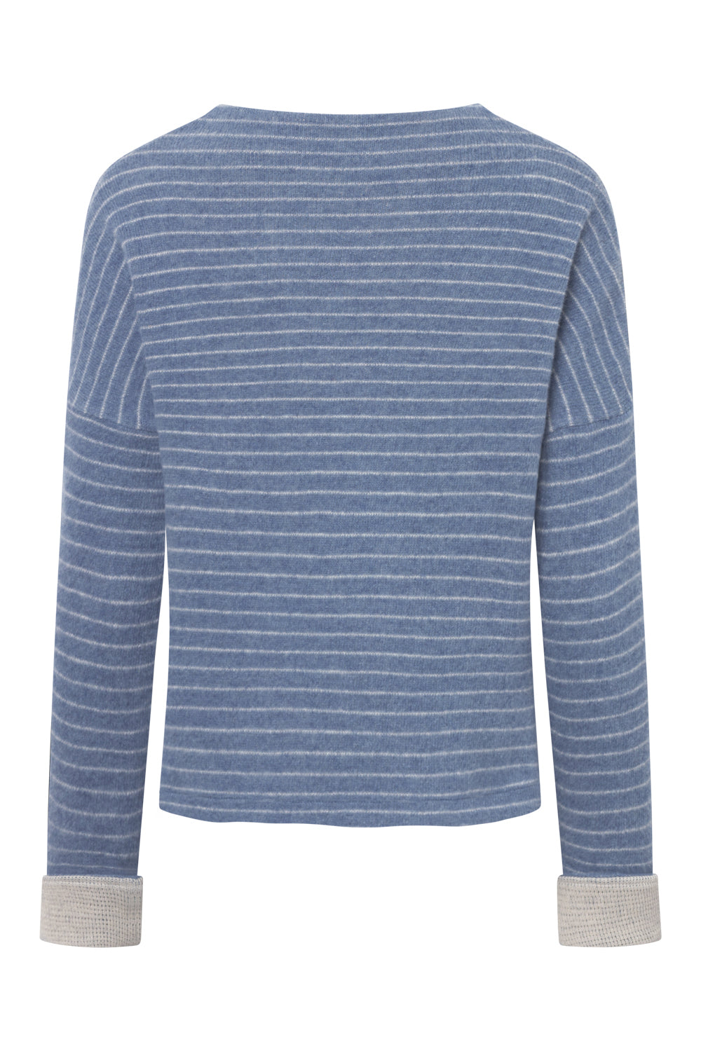 Womens Pullover Nico Stripe - 50% virgin wool & 50% cotton , naturally sustainable, Comfy Stripe Pullover - Blue - 50760333 - 6210