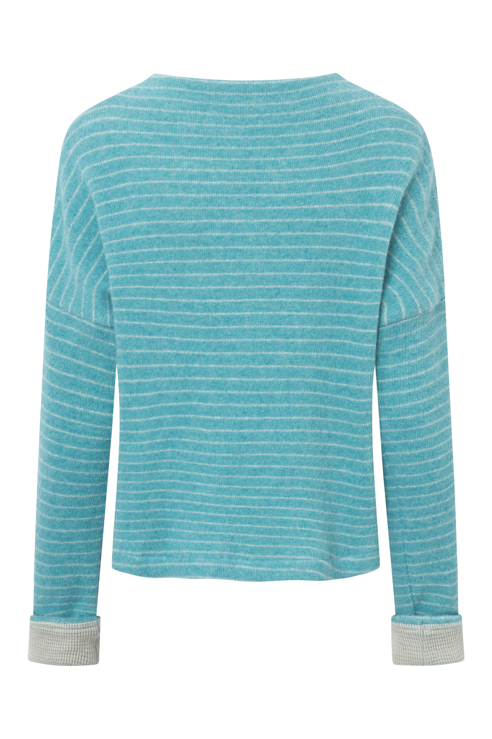 Womens Pullover Nico Stripe - 50% virgin wool & 50% cotton , naturally sustainable, Comfy Stripe Pullover - Blue - 50760333 - 7601