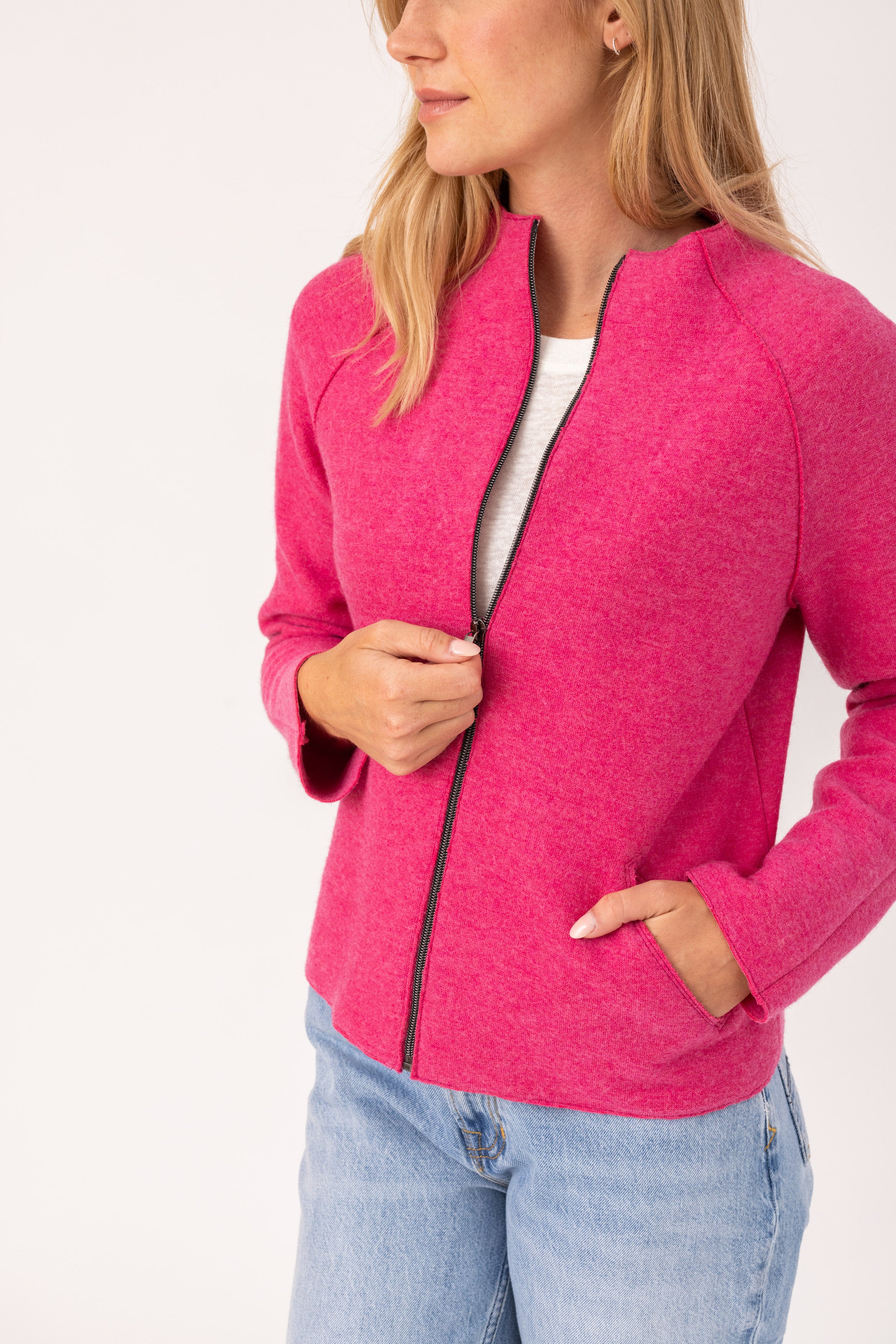 Womens Jacket Sissi - 50% virgin wool & 50% cotton, naturally sustainable, sportive Jacket - Pink - 51724818 - 404