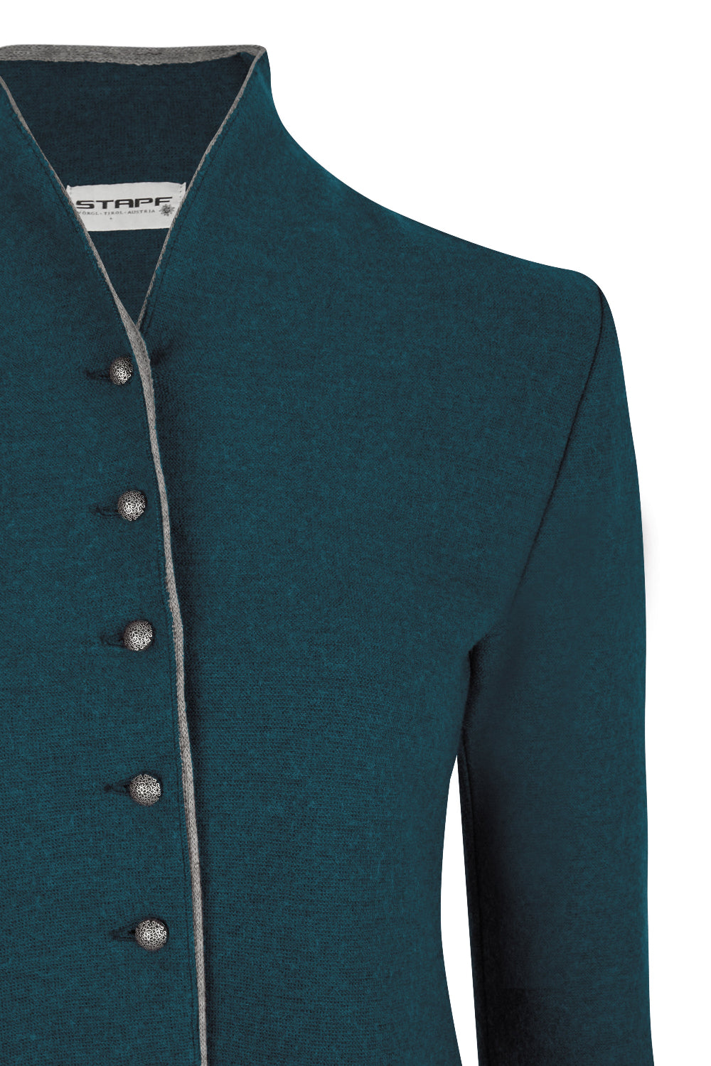 Stapf Damen Trachtenjacke BRUNA – 50% Merinowolle, 50% Bio-Baumwolle, warm und nachhaltig – blau – 88724803-677