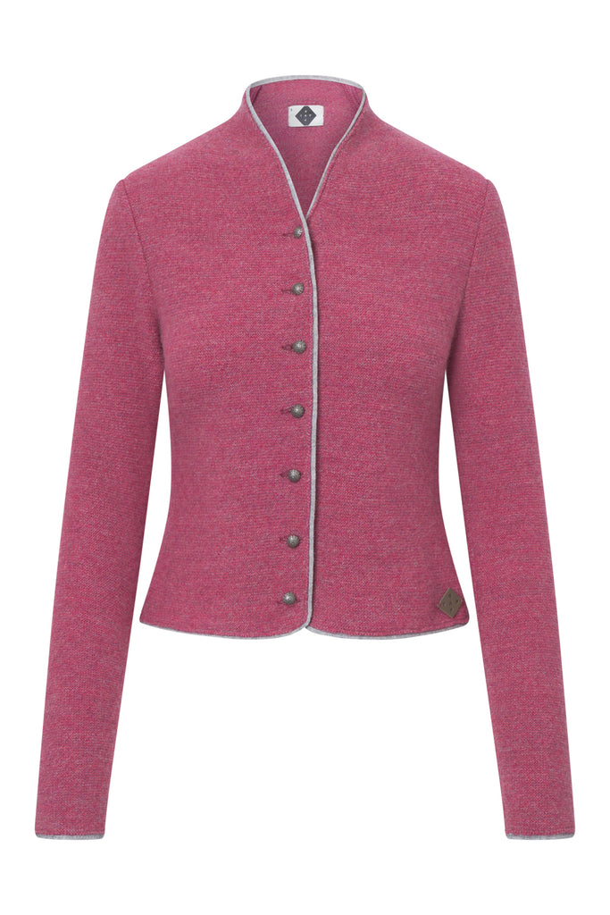 Stapf Damen Trachtenjacke DORIKA – 100% Schurwolle, tailierte Strickjacke, nachhaltig – Pink– 88737007-401