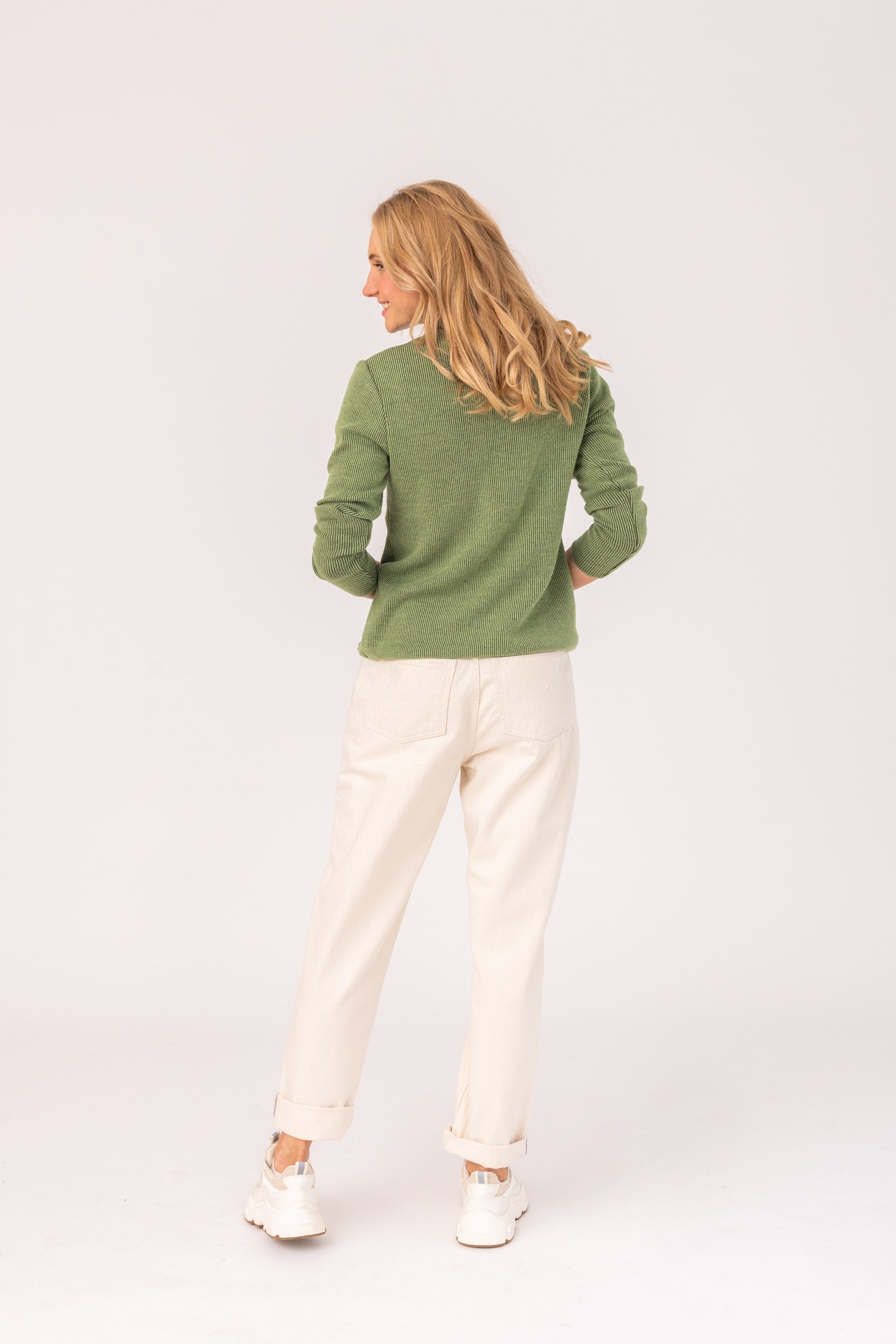 Women Pullover - Neeke-88764904- 777 - Lambswool, Organic Cotton - Naturally Sustainable - Green