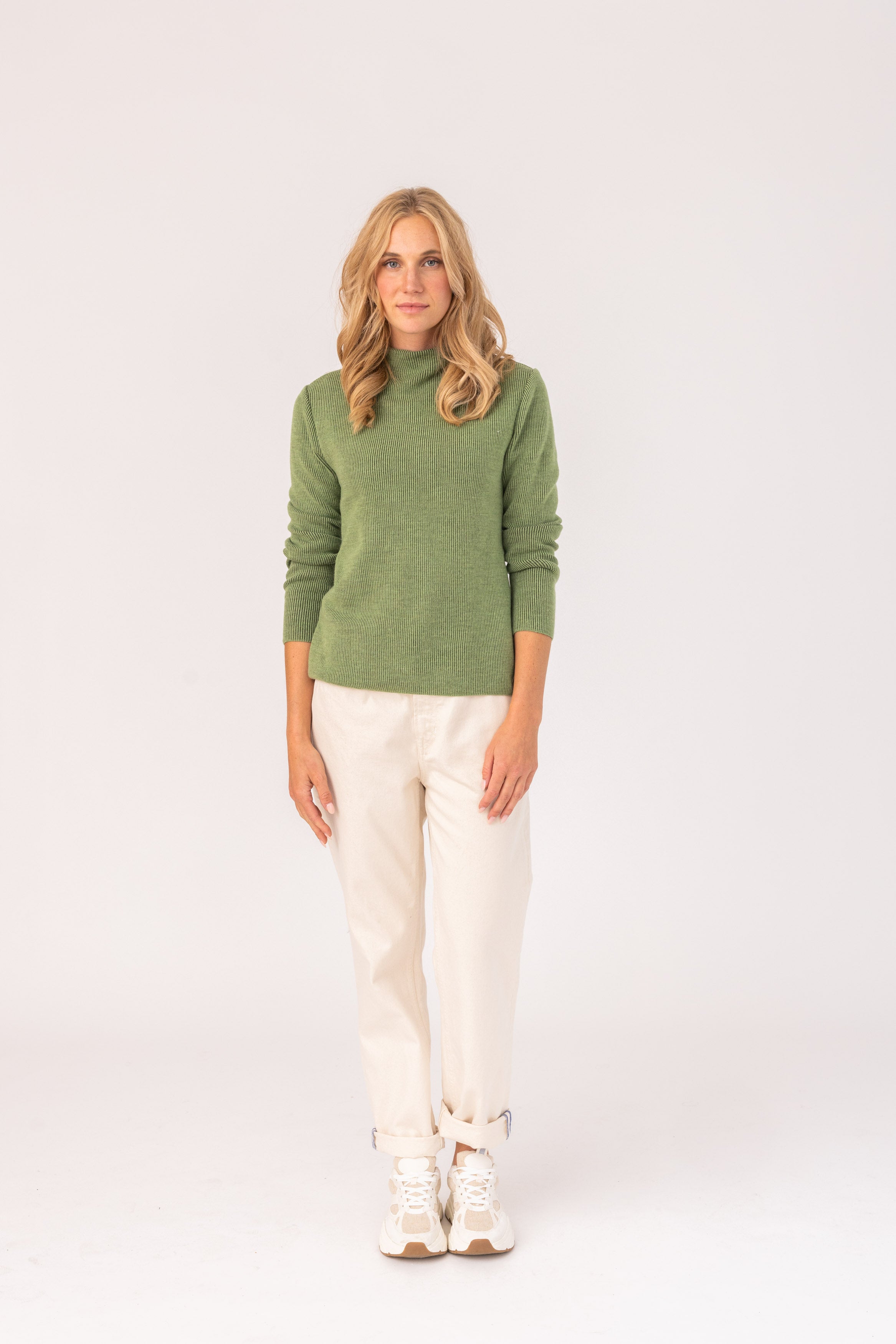 Women Pullover - Neeke-88764904- 777 - Lambswool, Organic Cotton - Naturally Sustainable - Green