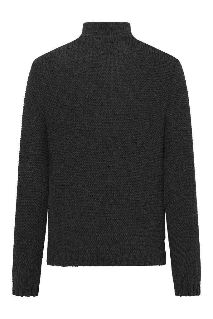 Mens Pullover Nikolai - 50% virgin wool & 50% cotton , naturally sustainable, Comfy and warm Pullover -  Dark Grey - 88868000 - 990